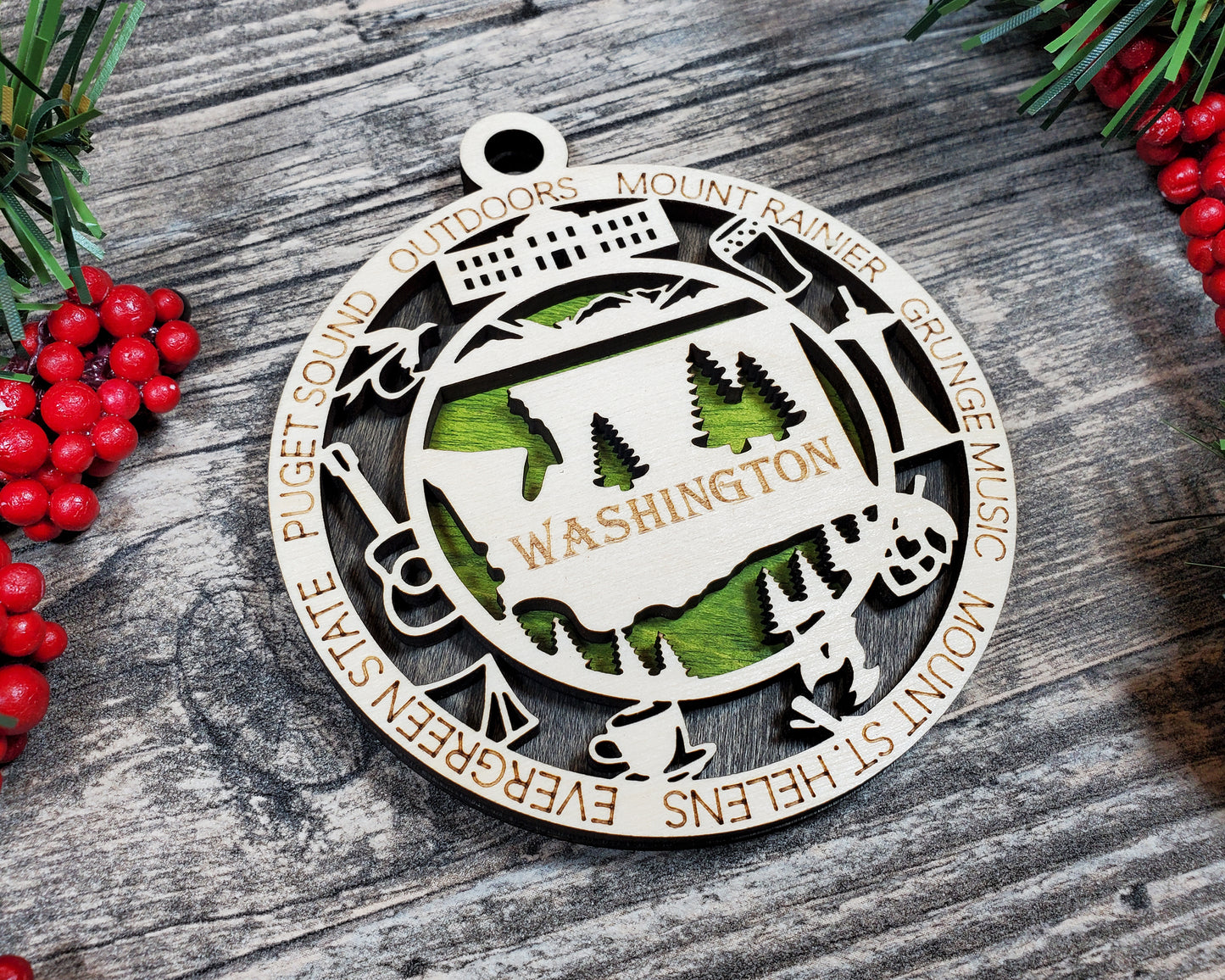 Washington Round Ornament - KJW