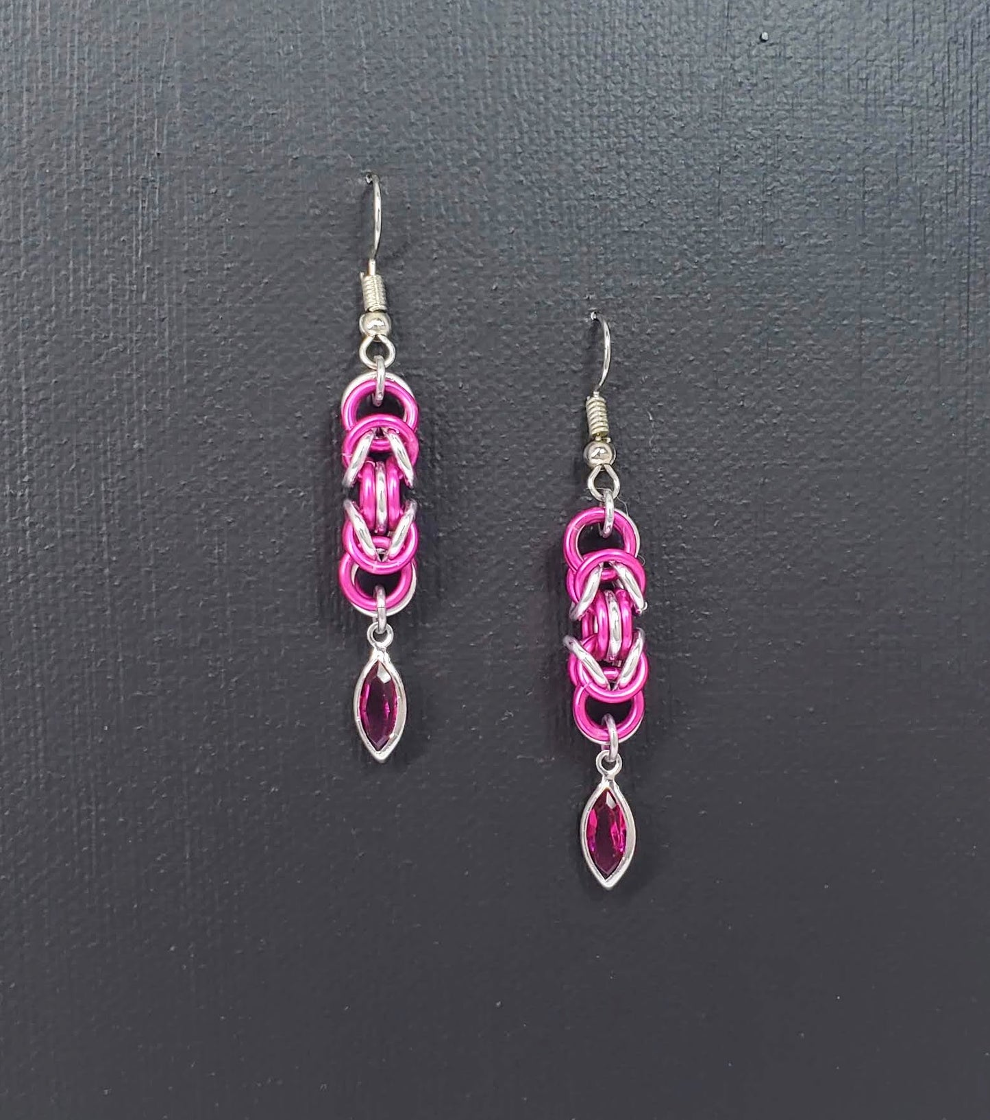 Z - Trip-Byzantine Hot Pink Earrings - TTC