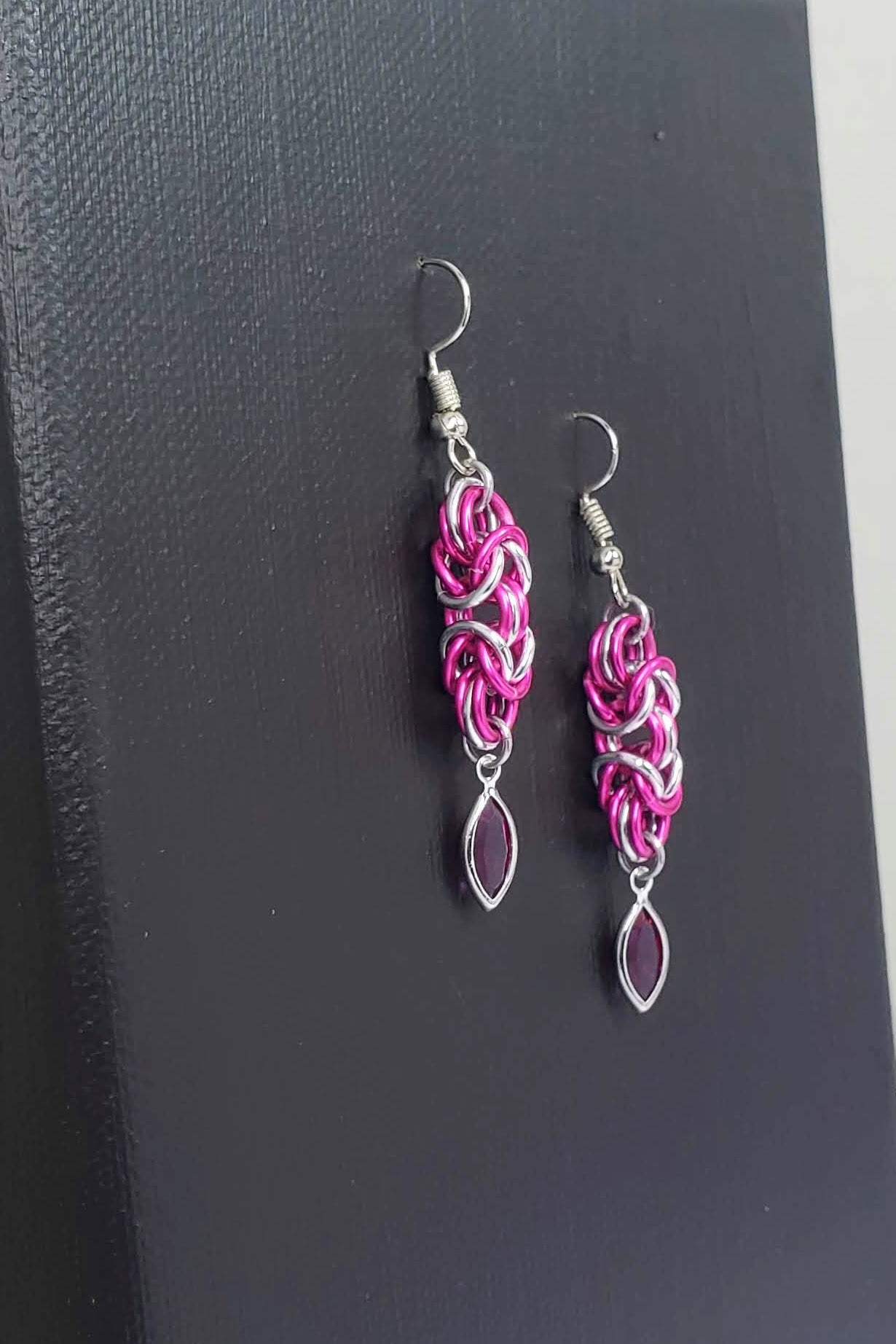 Z - Trip-Byzantine Hot Pink Earrings - TTC