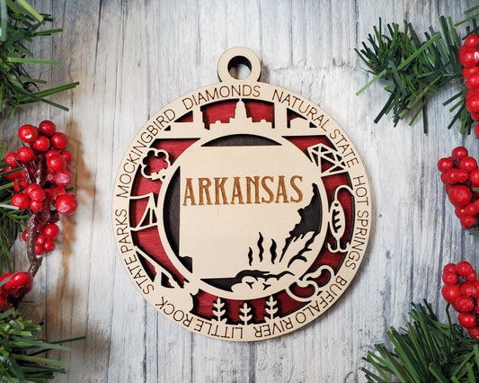 Arkansas Round Ornament - KJW