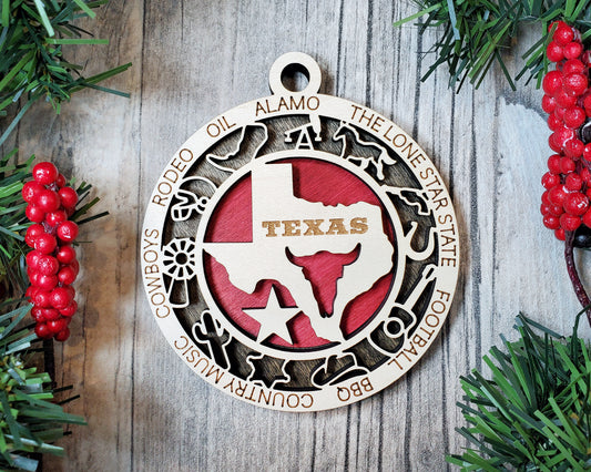 Texas Round Ornament - KJW