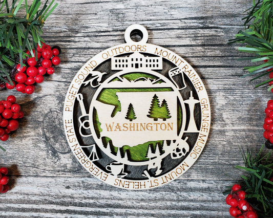 Washington Round Ornament - KJW