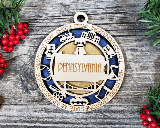 Pennsylvania Round Ornament - KJW