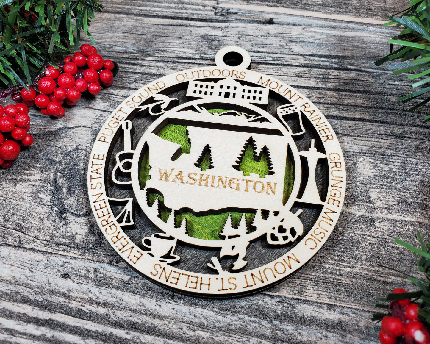 Washington Round Ornament - KJW