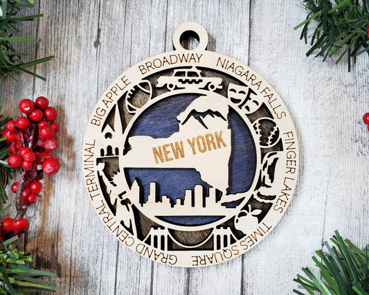 New York Round Ornament - KJW