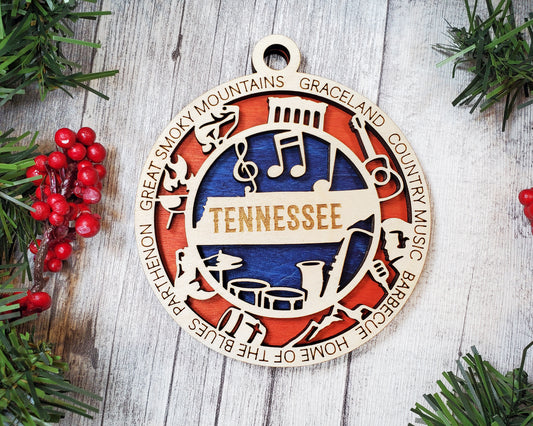 Tennessee Round Ornament - KJW