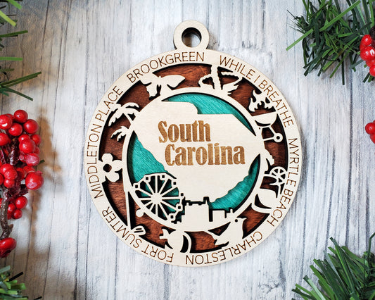 South Carolina Round Ornament - KJW