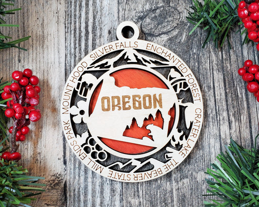 Oregon Round Ornament - KJW