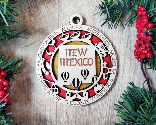 New Mexico Round Ornament - KJW