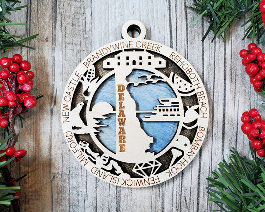 Delaware Round Ornament - KJW