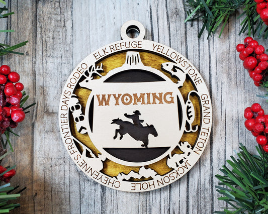 Wyoming Round Ornament - KJW