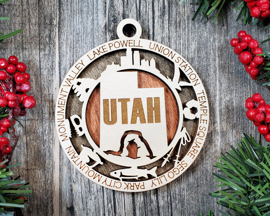 Utah Round Ornament - KJW